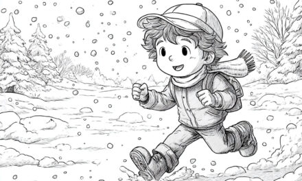Child Running in the Snow