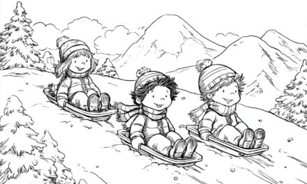 Kinder fahren Schlitten 3