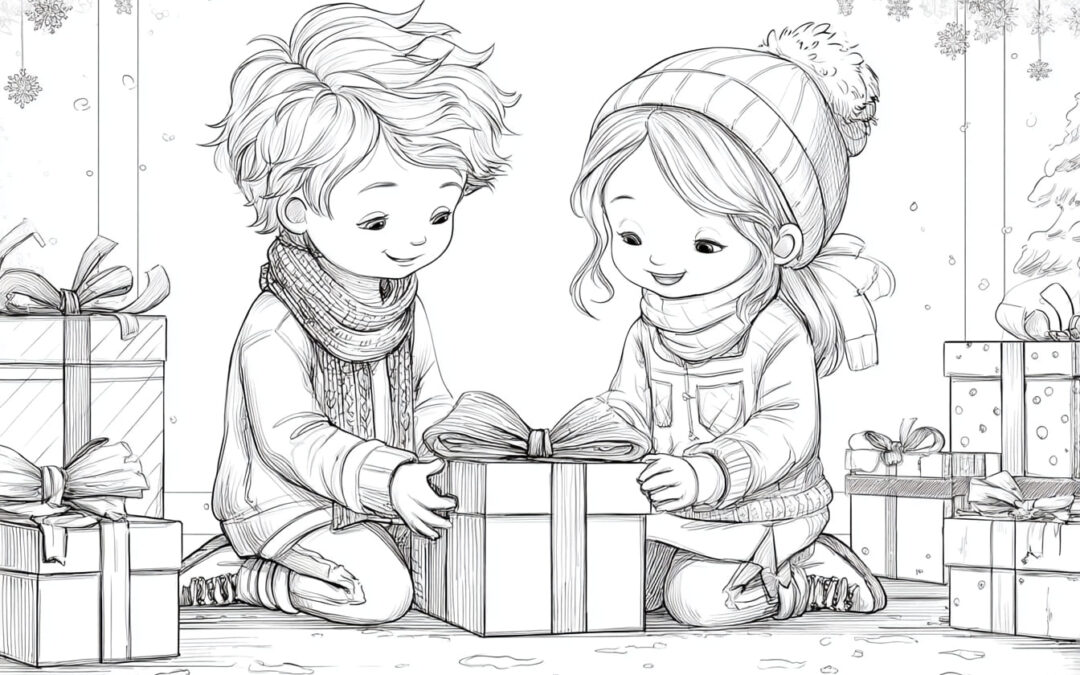 Children Open Christmas Presents