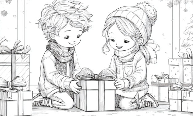 Children Open Christmas Presents