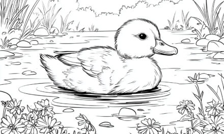 Kleine Ente schwimmt auf einem Teich