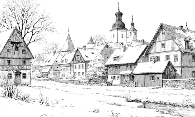 Snowy Bavarian Village