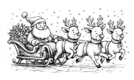 Santa Claus in a reindeer sleigh