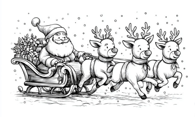 Santa Claus in a reindeer sleigh