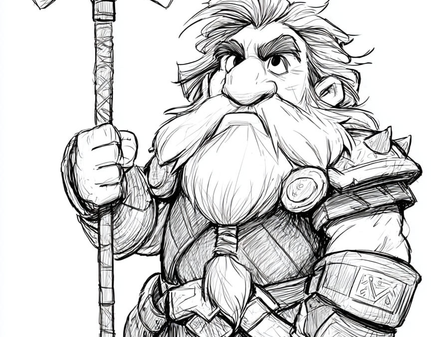Dwarf Warrior with Long Axe