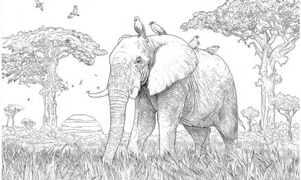 Elephant Wandering Through Dense Savannah Grass