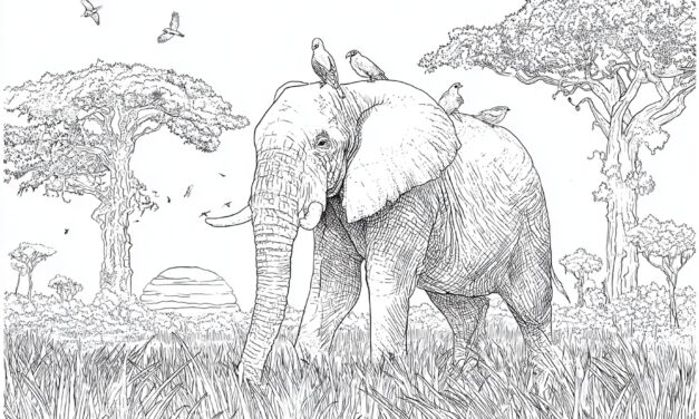 Elefant Wandert Durch Dichtes Savannengras