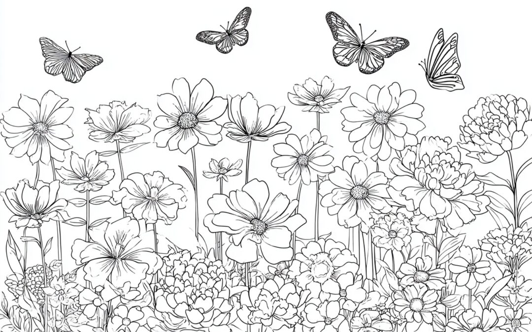 Blumengarten Mit Schmetterlingen