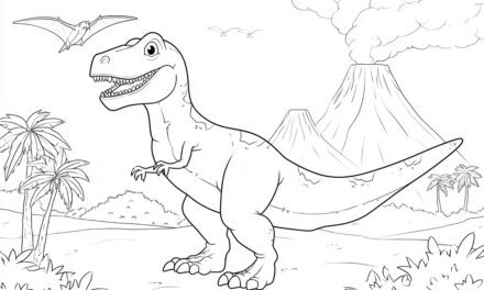 Fröhlicher T Rex Steht In Prähistorischer Landschaft