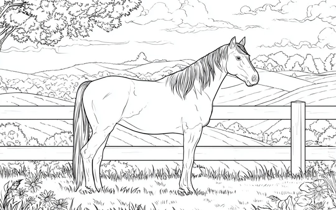 Pferd Steht Aufmerksam Am Weidezaun