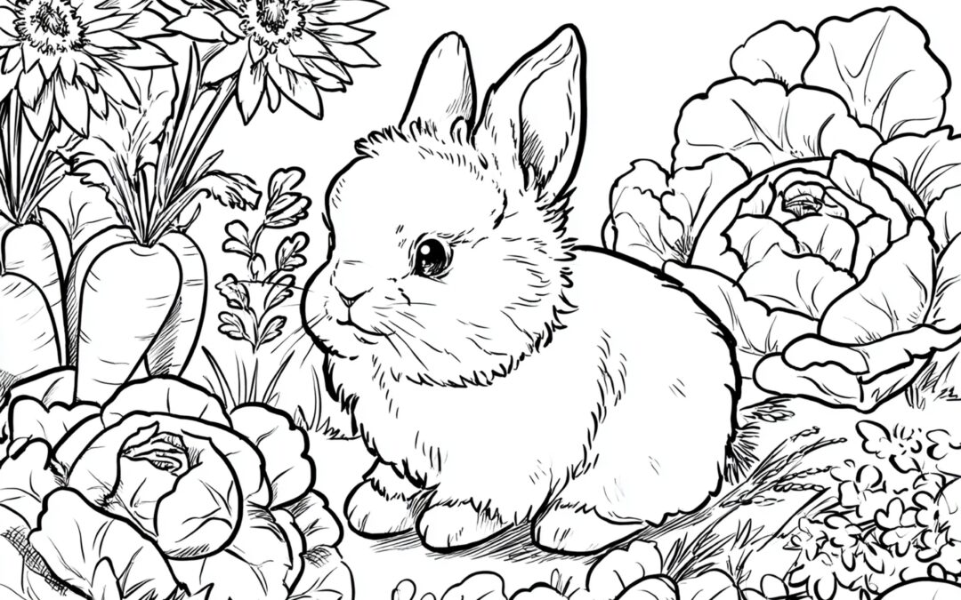 Süßer Kleiner Hase Im Gemüsegarten