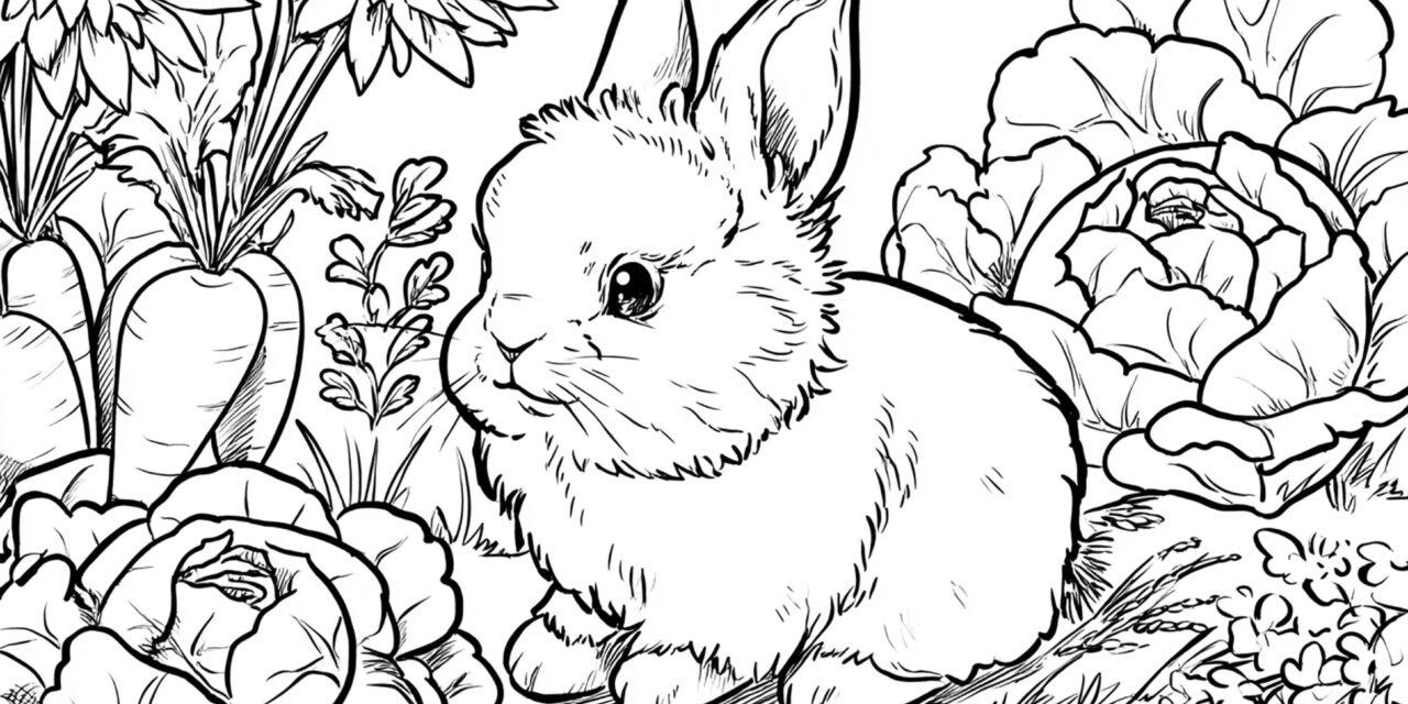 Süßer Kleiner Hase Im Gemüsegarten