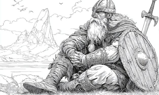Viking Sits On The Floor
