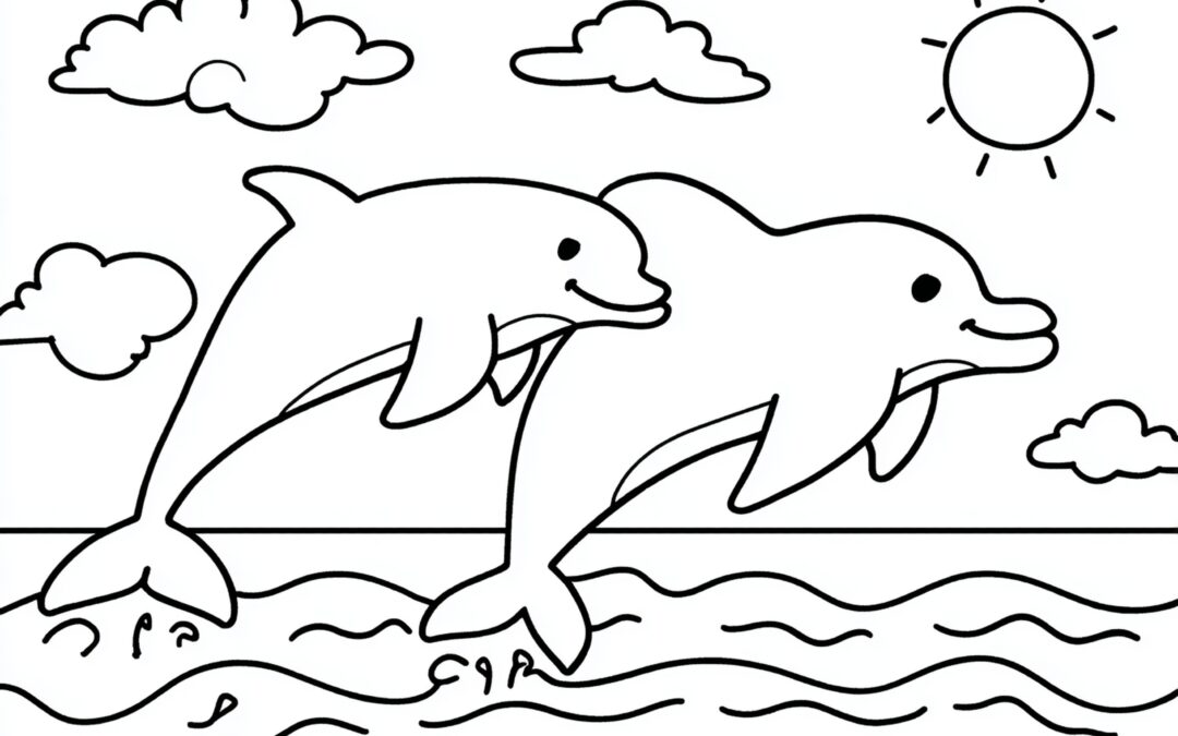 Zwei Delphine Springen Aus Dem Ozean