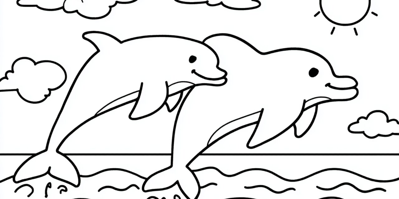 Zwei Delphine Springen Aus Dem Ozean