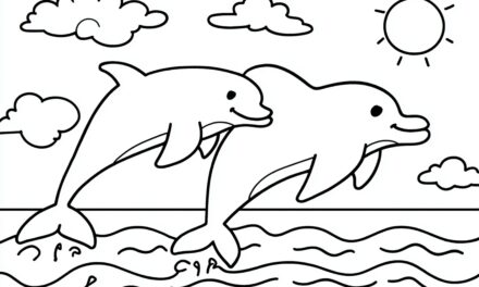 Two dolphins jumping out of the ocean