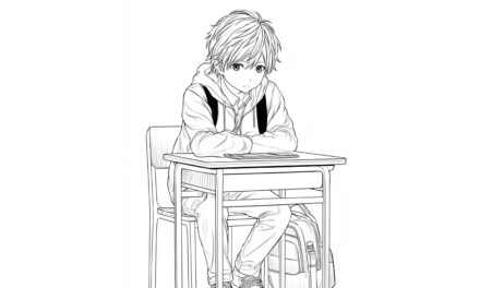 Anime Junge Am Schultisch