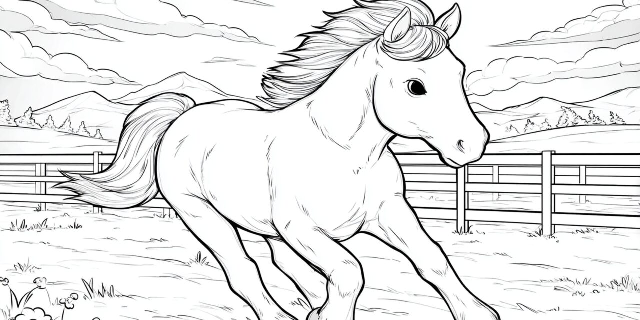 Fohlen Galoppiert Auf Wiese