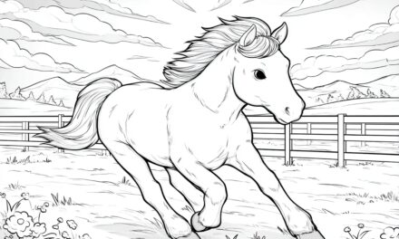 Foal gallops on meadow