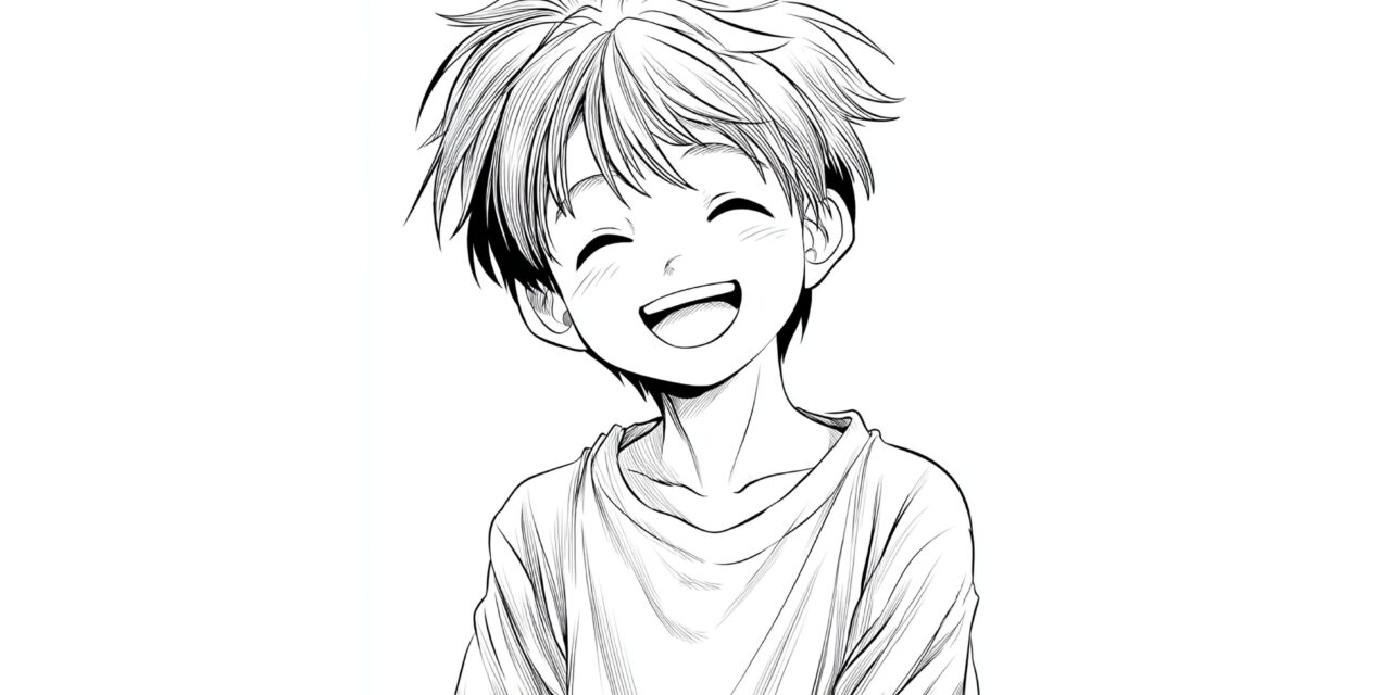 Fröhlicher Anime Boy