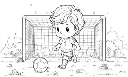 Soccer player in front of the goal