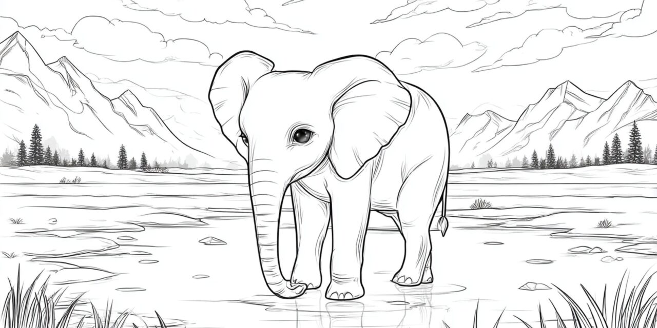 Junger Elefant Im Wasser