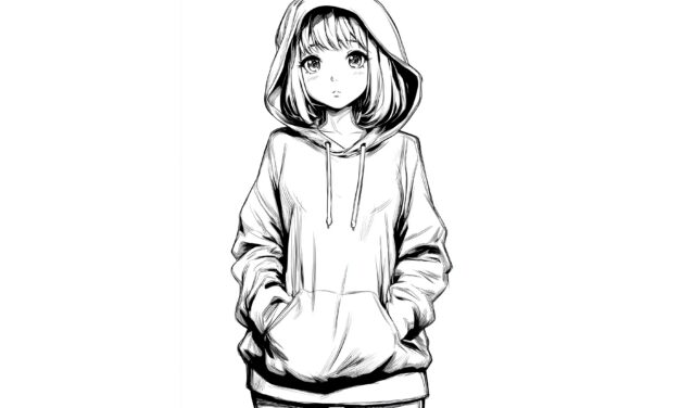 Manga Girl In Hoody