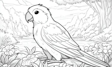 Papagei Zwischen Blumen