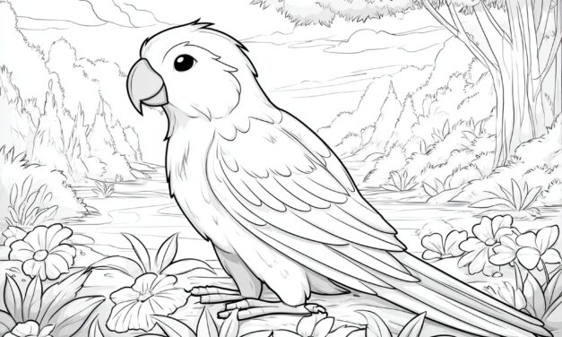 Papagei Zwischen Blumen