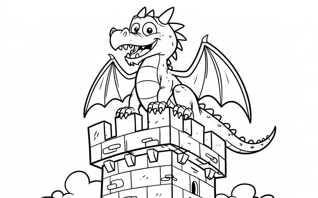 Drache Auf Einer Turmspitze