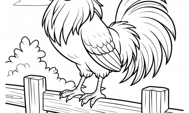 Rooster Crows on the Fence