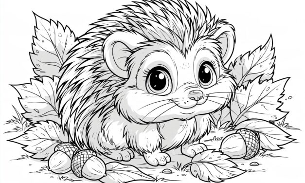 Hedgehog in the Fall Leaves