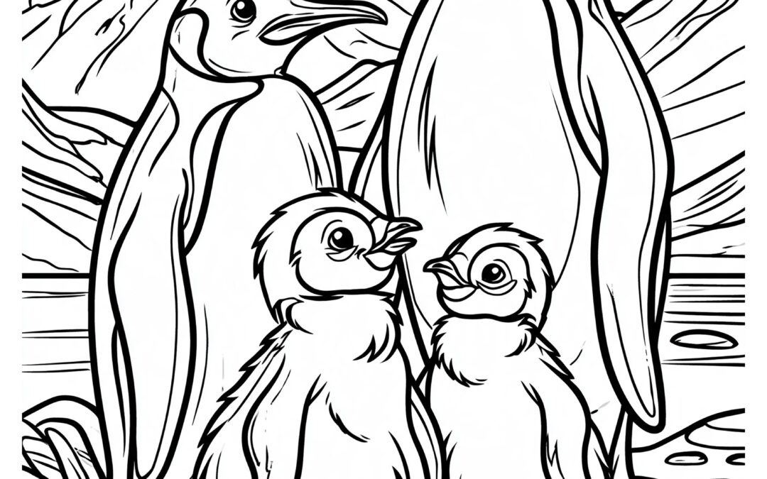 Pinguinfamilie Auf Einer Eisscholle