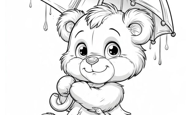 Teddybär Unter Eine Regenschirm